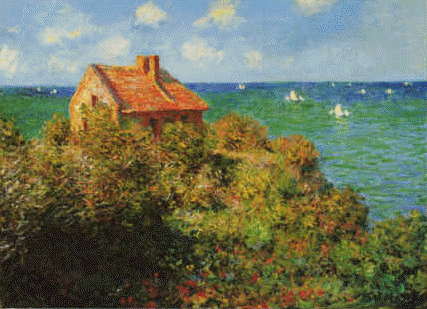 Claude Monet Fisherman's Cottage on the Cliffs